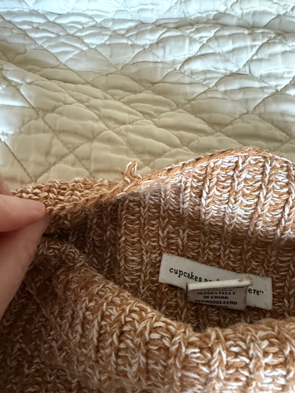 cupcakes & cashmere Brown Marled Cowl Mock Neck Sweater - Picture 3 of 7